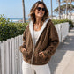 ⏰ Ultimo Giorno di Saldi – SCONTO 50% ✨Felpa con zip da donna con stampa leopardata
