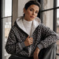 ⏰ Ultimo Giorno di Saldi – SCONTO 50% ✨Felpa con zip da donna con stampa leopardata