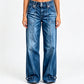 🔥SCONTO DEL 50%! 👖Jeans a gamba larga a vita alta da donna