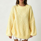 🔥SCONTO DEL 50%! 👚Maglione pullover da donna a trecce oversize