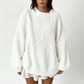 🔥SCONTO DEL 50%! 👚Maglione pullover da donna a trecce oversize