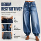 🔥SCONTO DEL 50%! 👖Jeans a palloncino da donna a vita alta con polsini con coulisse