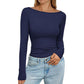 ⏰ Ultimo Giorno di Saldi – SCONTO 50% ✨Top da donna elegante in maglia a coste con scollo a barchetta