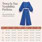 Completo casual da donna: top corto e pantaloni a gamba larga