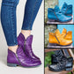 Bottes pour femmes élégantes et confortables en simili cuir PU, avec fermeture éclair latérale