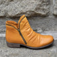 Bottes pour femmes élégantes et confortables en simili cuir PU, avec fermeture éclair latérale