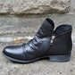 Bottes pour femmes élégantes et confortables en simili cuir PU, avec fermeture éclair latérale