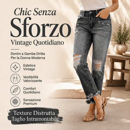 Jeans strappati effetto vintage da donna