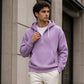Felpa con cappuccio in velluto a coste da uomo casual con mezza zip