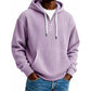 Felpa con cappuccio in velluto a coste da uomo casual con mezza zip