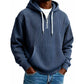 Felpa con cappuccio in velluto a coste da uomo casual con mezza zip