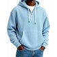 Felpa con cappuccio in velluto a coste da uomo casual con mezza zip