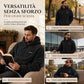 Felpa con cappuccio da uomo invernale foderata in pile, motivo jacquard, maniche lunghe, pullover per abbigliamento casual e outdoor
