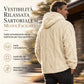 Felpa con cappuccio da uomo invernale foderata in pile, motivo jacquard, maniche lunghe, pullover per abbigliamento casual e outdoor