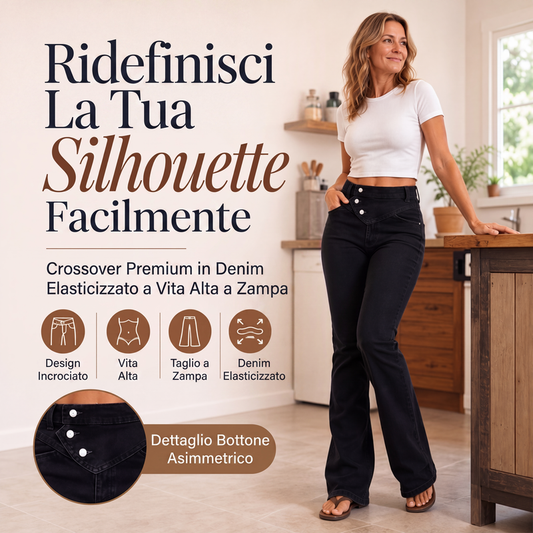 ⏰ Ultimo Giorno di Saldi – SCONTO 50% ✨Jeans asimmetrici a vita alta con incrocio per donna