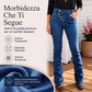 Jeans asimmetrici a vita alta con incrocio per donna