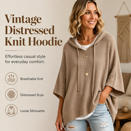 🍂🧥Nuovi arrivi in saldo: 50% di sconto✨Maglione da donna in maglia con cappuccio e coulisse