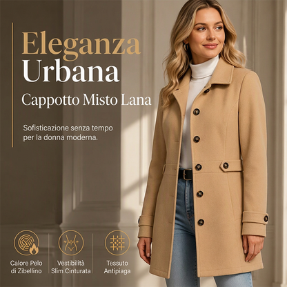 Cappotto slim da donna elegante con bottoni singoli