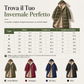 Cappotto imbottito slim-fit reversibile con cappuccio