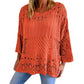 Maglione da donna in maglia uncinetto con scavi
