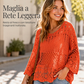 Maglione da donna in maglia uncinetto con scavi