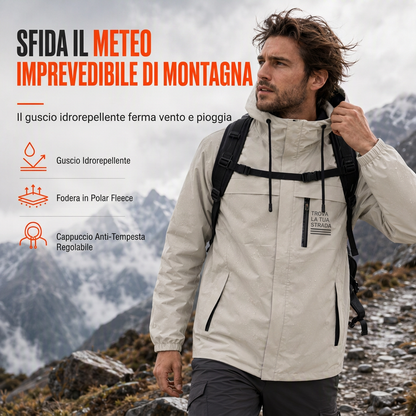 Giacca a vento outdoor da uomo con cappuccio staccabile