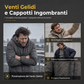 Cappotto imbottito da uomo con rivestimento in pile per l'inverno