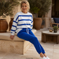 ⏰ Ultimo Giorno di Saldi – SCONTO 50% ✨Set da donna con felpa a righe e pantaloni jogger