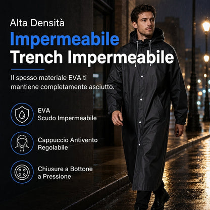 Poncho impermeabile lungo in EVA con cappuccio