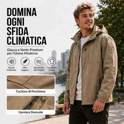 Giacca impermeabile e antivento versatile da uomo
