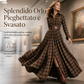✨ Eleganza di ispirazione francese | Abito da donna a quadri con vita arricciata e gonna plissettata a linea A