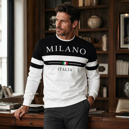 ⏰ Ultimo Giorno di Saldi – SCONTO 50% ✨Felpa da uomo con stampa Milano Italia