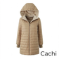 Cappotto invernale da donna trapuntato con cappuccio e cerniera, caldo