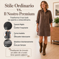 Abito in denim da donna con maniche lunghe e colletto a revers