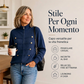 Giubbotto maglione casual da donna con doppie cerniere
