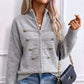 Giubbotto maglione casual da donna con doppie cerniere