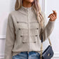 Giubbotto maglione casual da donna con doppie cerniere