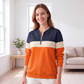 ⏰ Ultimo Giorno di Saldi – SCONTO 50% ✨Felpa da donna con mezza zip e design a blocchi di colore