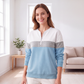 ⏰ Ultimo Giorno di Saldi – SCONTO 50% ✨Felpa da donna con mezza zip e design a blocchi di colore