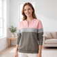 ⏰ Ultimo Giorno di Saldi – SCONTO 50% ✨Felpa da donna con mezza zip e design a blocchi di colore