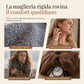 🔥SCONTO DEL 50%! 👚Maglione lavorato a maglia con cappuccio, motivo a quadri, casual da donna