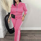 ✨ Elegante tuta da allenamento per donna – Set a 2 pezzi con giacca a maniche lunghe e pantaloni, eleganza sportiva e vestibilità comoda 👟