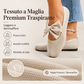 Scarpe piatte da donna con punta quadrata, tessuto a maglia e fiocco