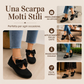 Scarpe piatte da donna con punta quadrata, tessuto a maglia e fiocco