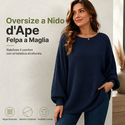 🔥SCONTO DEL 50%! 👚Maglione da donna lavorato a maglia con maniche a pipistrello e taglio ampio