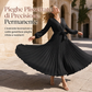 🔥SCONTO DEL 50%! 👗Abito maxi da donna elegante con scollo a V incrociato e pieghe