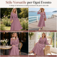 🔥SCONTO DEL 50%! 👗Abito maxi da donna elegante con scollo a V incrociato e pieghe