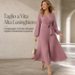 🔥SCONTO DEL 50%! 👗Abito maxi da donna elegante con scollo a V incrociato e pieghe