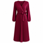 🔥SCONTO DEL 50%! 👗Abito maxi da donna elegante con scollo a V incrociato e pieghe