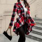 ⏰ Ultimo Giorno di Saldi – SCONTO 50% ✨Cappotto peplo donna a quadri con orlo alto-basso